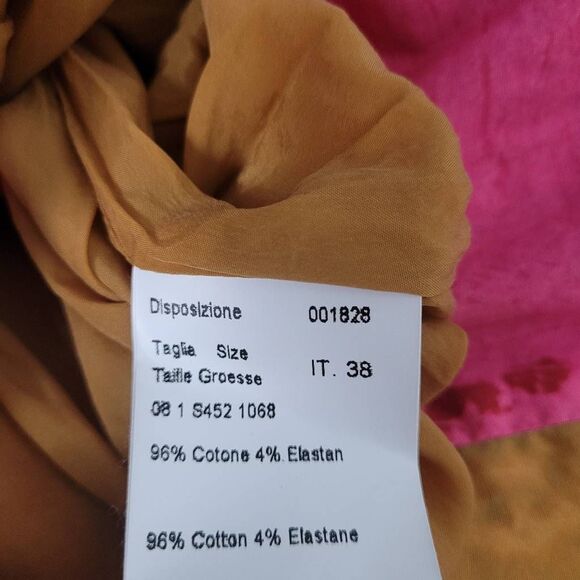 Piazza Sempione Circle A-line Skirt Sz 38‎ US 2 Pink Watercolor Snap Front Artsy - Picture 5 of 7